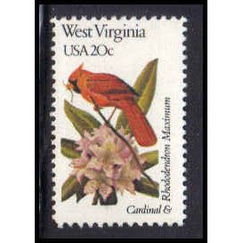 2000A 20c Birds/Flowers of West Virginia Fine MNH Dry Gum V2141 (7)