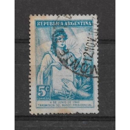 Argentina.Installation of President Juan Peron stamp.Fine Used.Dec21