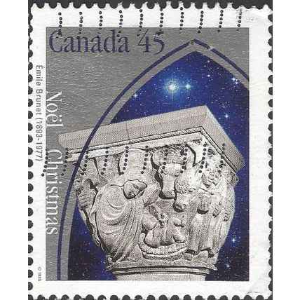 CANADA, CHRISTMAS, Nativity, Basilica St Anne, grey & blue 1995, 45c, #2