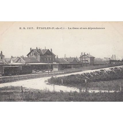 Etaples Gare French Railway Station Train Gare Antique Postcard