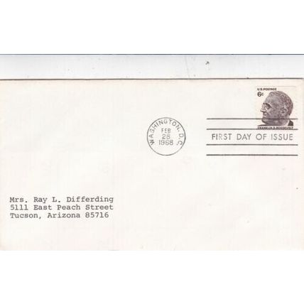 United States 1968 Franklin Roosevelt FDC Washington DC cancel typed VGC