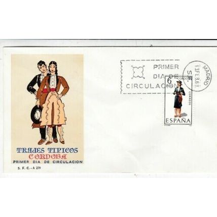 Spain 1968 Cordoba Traditional Costume FDC Madrid cancel Unaddressed VGC