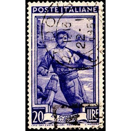 Italy 1950 Working Life 20L Used Stamp Fisherman