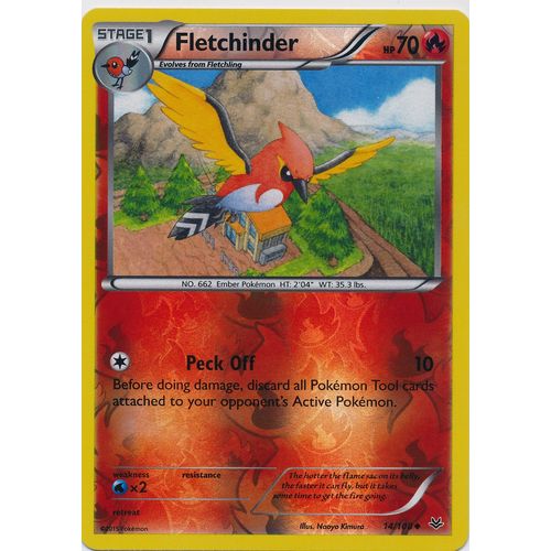 Pokemon Roaring Skies #14/108 Fletchinder Rev Holo