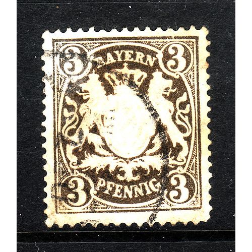 GERMANY STATES BAVARIA 1876 SG 121 3pf BROWN FINE USED#3