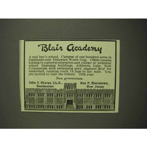 1917 Blair Academy Ad - New Gymnasium