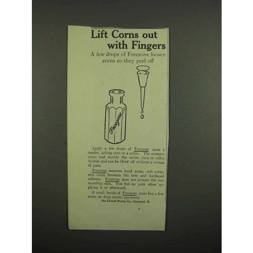 1918 Freezone Ad - Lift Corns Out With Fingers