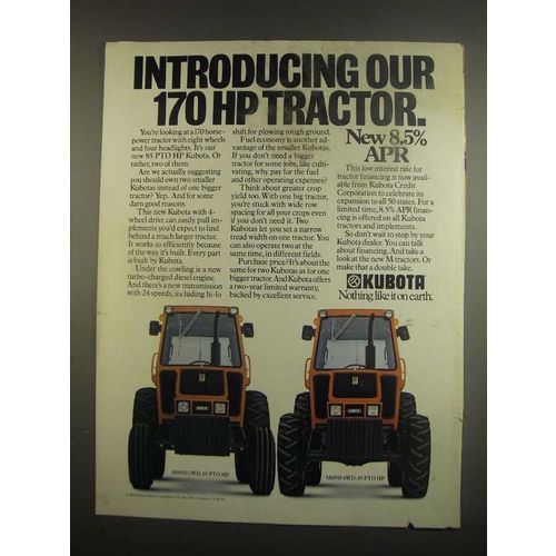 1984 Kubota M8950 Tractors Ad - Our 170HP