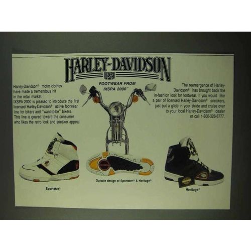 1989 Harley-Davidson IXSPA 2000 Shoe Ad - Sportster