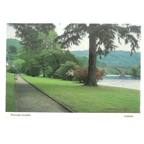 DUNKELD, PERTH & KINROSS, SCOTLAND used postcard 1990 postmark =