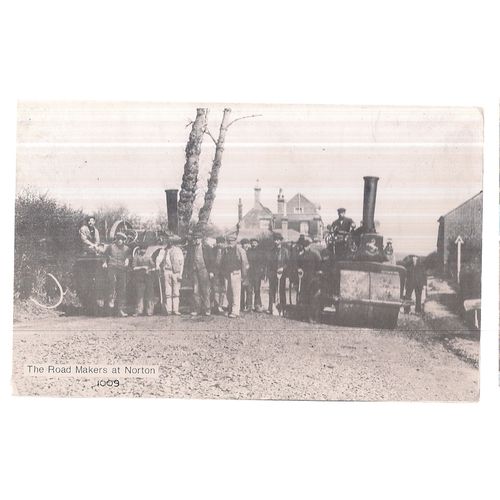 ROAD MAKERS AT BISHOP NORTON, LINCOLNSHIRE .. REPRODUCTION postcard 1977 =