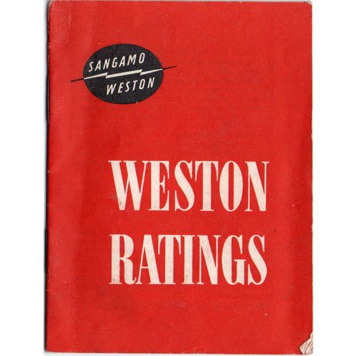 Sangamo Weston Ratings Book / Manual