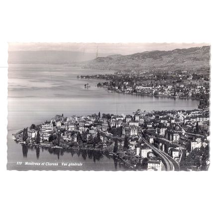 MONTREUX et CLARENS, SWITZERLAND unused vintage postcard RP