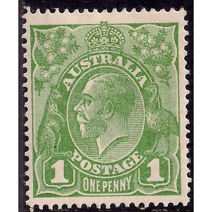 Australia 1924 KGV 1d Sage Green MM SG 76 ( E1473 )
