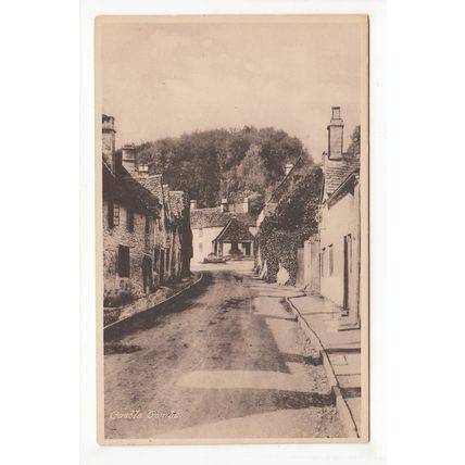 Village Street in Castle Combe Postcard Wiltshire R Wilkinson & Co