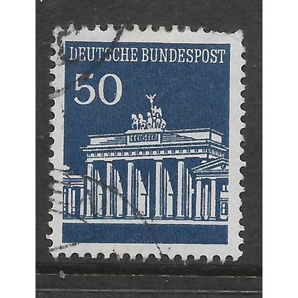 GERMANY 1966 BUILDINGS 50pf BLUE BRANDENBURG GATE BERLIN SG1415 FINE USED#2