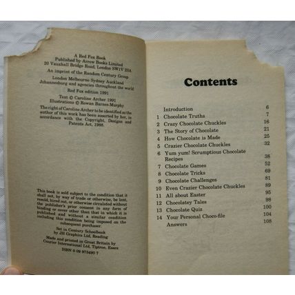 1991 The Secret Chocolate Lover's Handbook by Caroline Archer