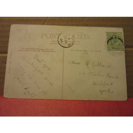 SCOTCH BOATS GOING OUT, LOWESTOFT, SUFFOLK. used antique postcard 1906 pm =