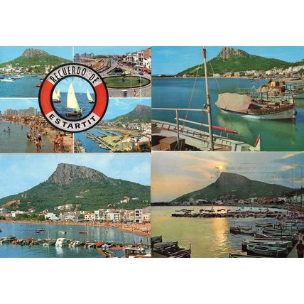 L'Estartit Costa Brava 4x Fishing Boat Ship Postcard s