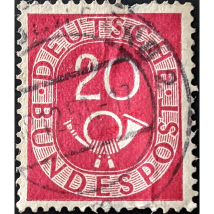 STAMP GERMANY WEST SG1052 1951 20pfg Posthorn Used