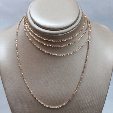 Diamond Cut Fine Rock Chain 36" Long Rose Gold Overlay 925 Sterling Silver 3.95g