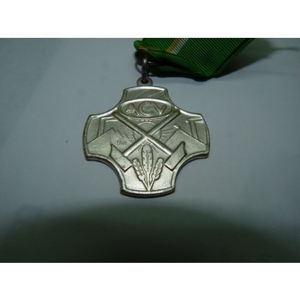 Vintage Belgian Medal ACV Hulde En Erkentelijkheid, Scalloped Cross Shaped 4.1cm