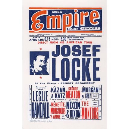 Josef Locke Live at Moss Empire Newcastle Poster Postcard