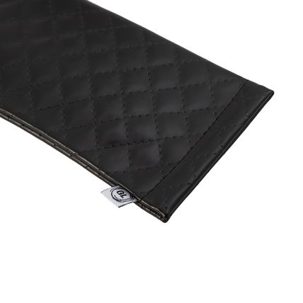 Faux Leather Snap Top Glasses Sunglasses Case Holder Pouch (Black)