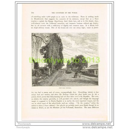 VIEW NEAR PRETORIA, SOUTH AFRICA, Book Illustration c1890