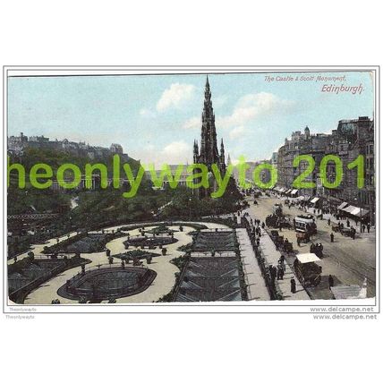 THE CASTLE & SCOTT MONUMENT, EDINBURGH, SCOTLAND, 1907, Postcard