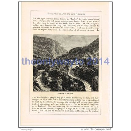 Baths of St Sauveur, France, Book Illustration (Print), 1880