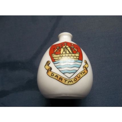 DARTMOUTH COAT OF ARMS CHINA CRESTED WARE SMALL BULBOUS VASE