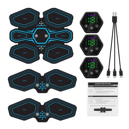 Rechargeable EMS Abdominal Muscle Toning Belt Trainer ABS Stimulator Toner Belt
