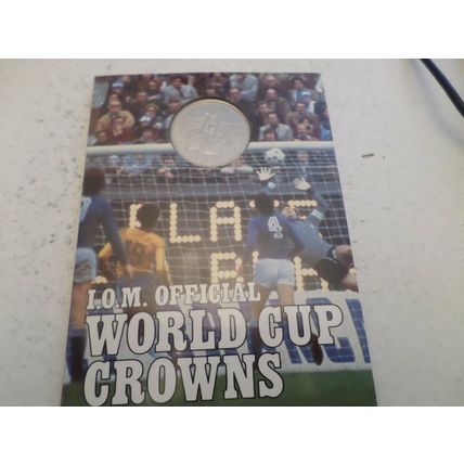 1982 Isle of Man - one crown - XII World cup Spain - in folder