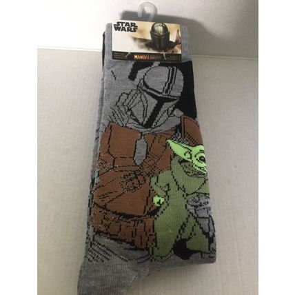 NEW Star Wars Mandalorian Two Pack Black Crew Socks, Shoe Size 6-12