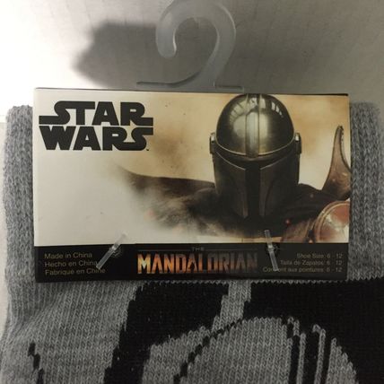 NEW Star Wars Mandalorian Two Pack Black Crew Socks, Shoe Size 6-12