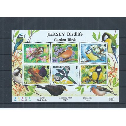 Jersey stamps. 2007 Jersey Birdlife - Garden Birds minisheet MNH (AK925)
