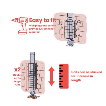 Gutter Downpipe Protective Wire Mesh: Protect Outside Pipes