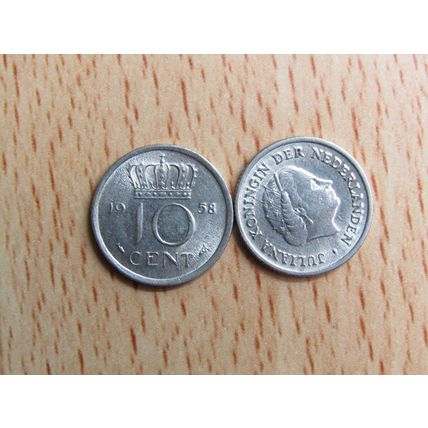 Netherlands 1957 10 Cents Coin