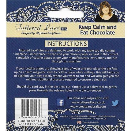 Tattered Lace. Keep Calm And Eat Chocolate Die. Die Cutting Cardmaking Crafts