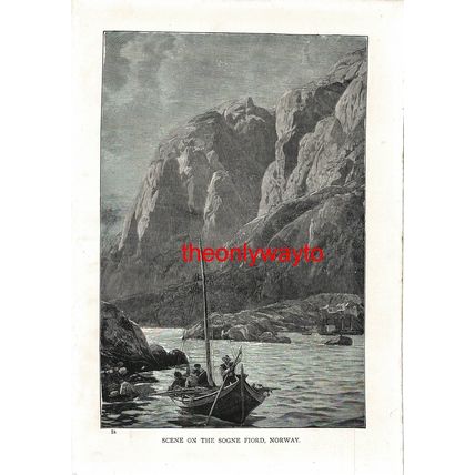 Sogne Fiord, Norway, Book Illustration (Print), 1903