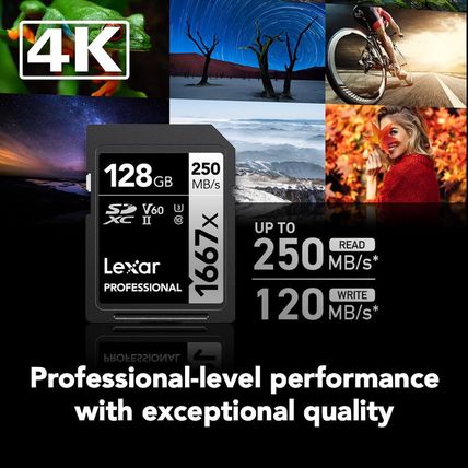 Lexar 128GB (2-Pack) Professional 1667X SD Card, UHS-II, C10, U3, V60, Full HD,