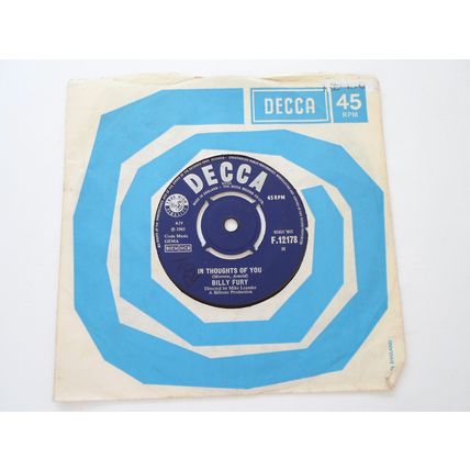 7" 1965. BILLY FURY.IN THOUGHTS OF YOU. DECCA F.121178..EXCELLENT CONDITION