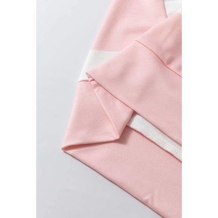 Light Pink Colorblock Striped Drop Shoulder Long Sleeve Top