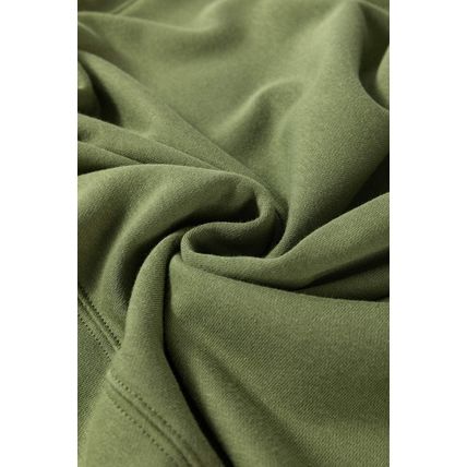 Vineyard Green Drop Shoulder Crisscross Stitching Pocketed Loose Sweatshirt