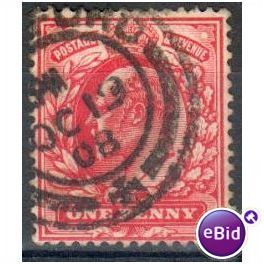 GB stamps 1902-10 KEV11 - 1d SG219 Oxford 2