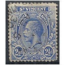 St Vincent 1925 SG133a 2 1/2d Bright Blue Fine Used...