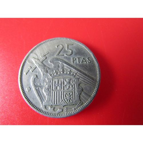 1957 SPAIN TWENTY FIVE PESETAS FREE POST. Q