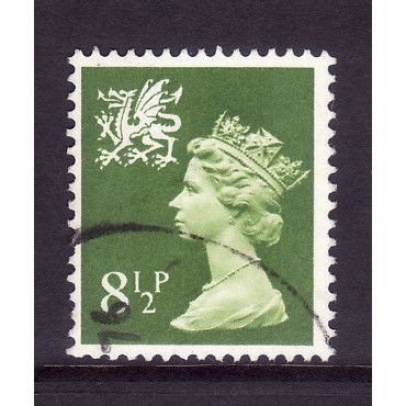 GREAT BRITAIN WALES 1976 SG W 26 8 1/2p GREEN FINE USED#5