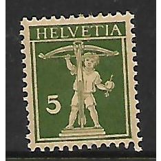 SWITZERLAND 1910 5c GREEN TELLS SON SG 263 M / MINT